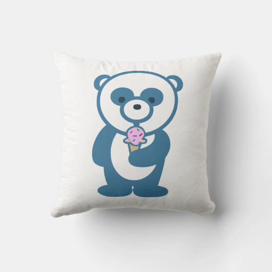 Coussin Panda Avec Crème De Glace (Verso)