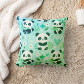 Coussin Panda Bear Motif Vert Imprimer (Couverture)