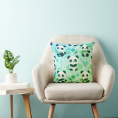 Coussin Panda Bear Motif Vert Imprimer (Chaise)