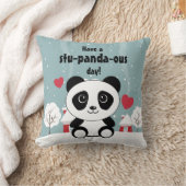 Coussin Panda Bébé Cute En Hiver Gris Neige (Couverture)
