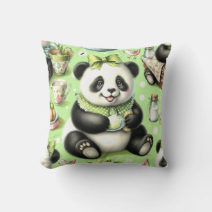Coussin Panda bébé mignonne vintage
