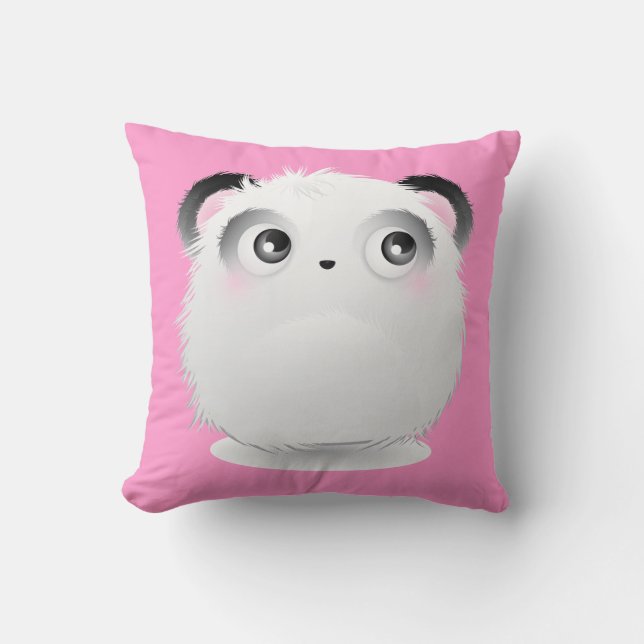 Coussin Panda blanc velu pelucheux mignon de bande (Recto)