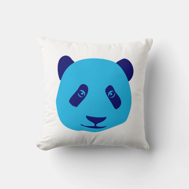Coussin Panda - Bleu (Recto)