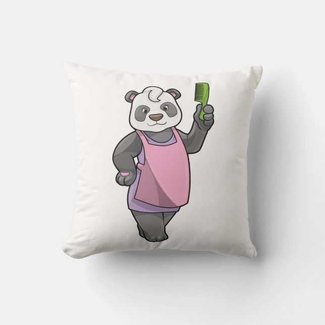 Coussin Panda coiffeur avec peigne (Recto)