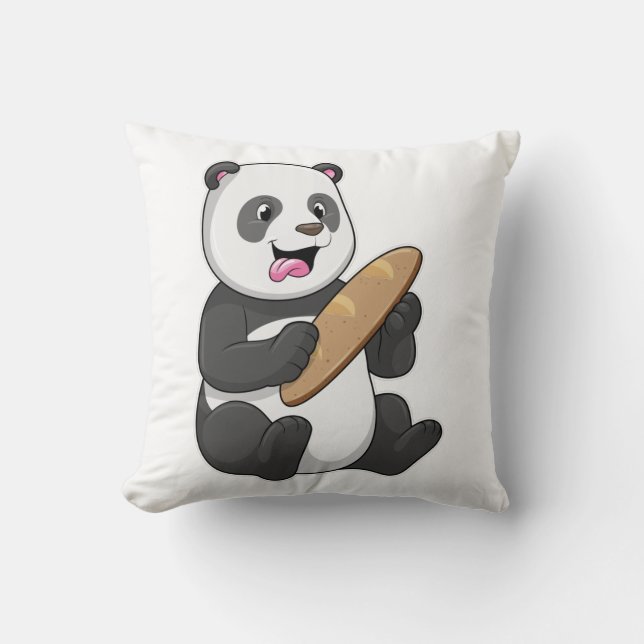 Coussin Panda comme boulanger avec pain (Recto)