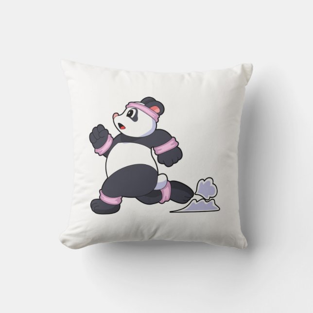Coussin Panda comme coureur à la course (Recto)