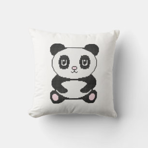 Coussin Panda de caricature en croix broderie