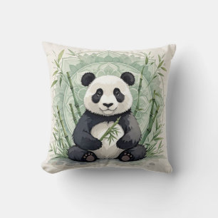 Coussin Panda de Chubby assis dans une pose de lotus