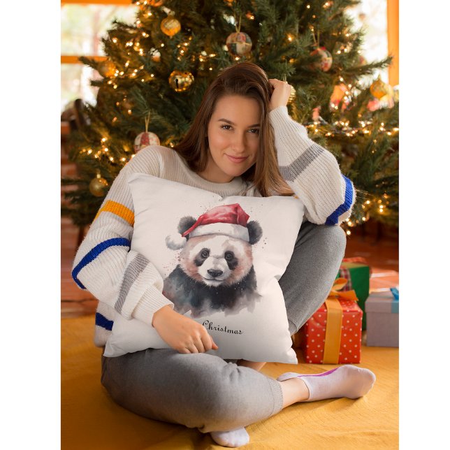 Coussin Panda de Noël, personnalisable (Créateur téléchargé)