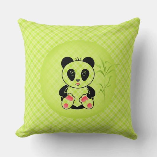 Coussin Panda, dessin animé, enfants (Recto)