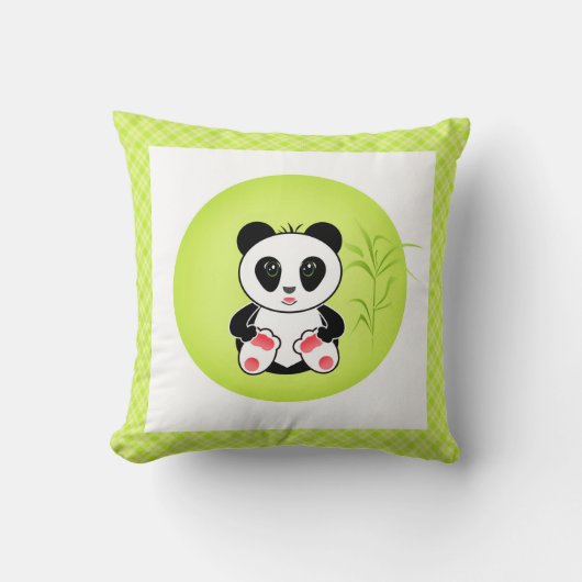 Coussin Panda, dessin animé, enfants (Recto)