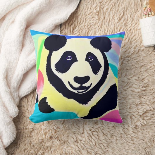 Coussin  Panda fond multicolore (Couverture)