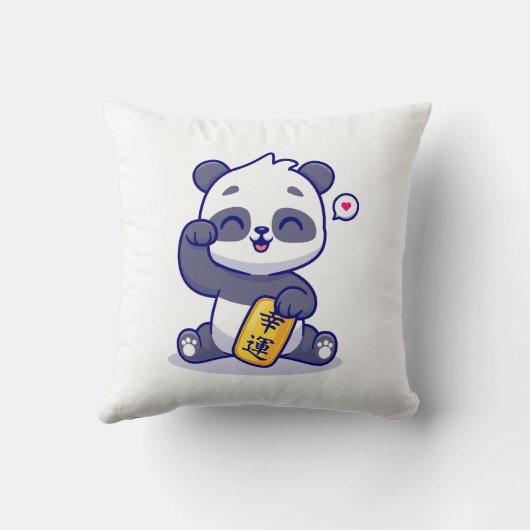Coussin panda heureux (Verso)