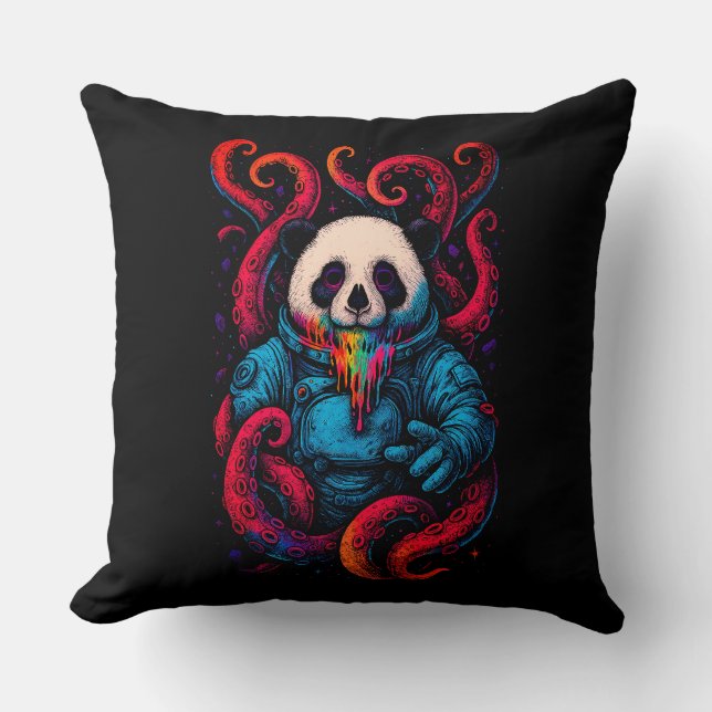 Coussin Panda Kraken Cosmique (Recto)