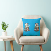 Coussin Panda Mignon - Illustration Câlin Doux (Chaise)