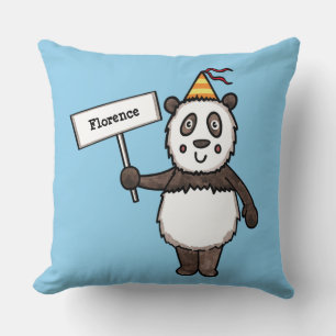 Coussin Panda Party pour enfants personnalisés