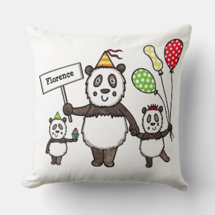 Coussin Panda Party pour enfants personnalisés