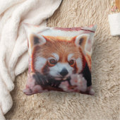Coussin Panda Rouge Parmi Les Fleurs De Cerisiers (Couverture)