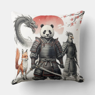 Coussin Panda Samouraï & Guerriers Mythiques Art Fantastiq