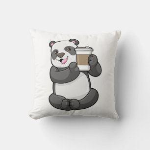 Coussin Panda with Coffee to go
