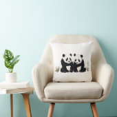 Coussin Pandas Géants Mignons Assis Ensemble (Chaise)