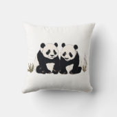 Coussin Pandas Géants Mignons Assis Ensemble (Verso)