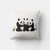 Coussin Pandas Géants Mignons Assis Ensemble (Recto)
