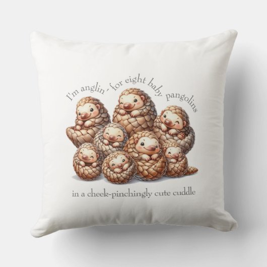 Coussin Pangolins adorables pour 8 Pangolins mignons (Verso)