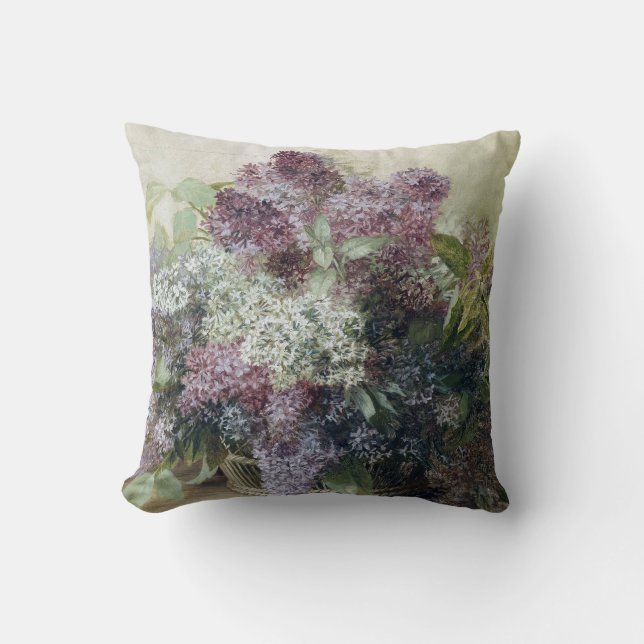 Coussin Panier Carl Massmann avec lilas (Recto)