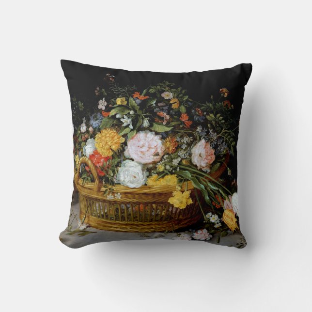 Coussin Panier de fleurs, Jan Brueghel le plus jeune (Recto)