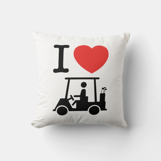 Coussin Panier de golf I Heart (Love) (Recto)