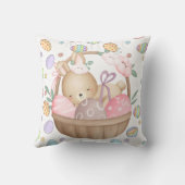 Coussin Panier de Pâques mignon de lapin (Verso)