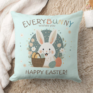 Coussin Panier d'oeufs de lapin de Pâques ID1013