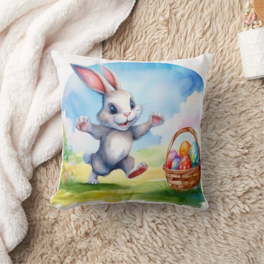 Coussin Panier lapin et oeufs de Pâques (Couverture)