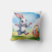 Coussin Panier lapin et oeufs de Pâques (Recto)