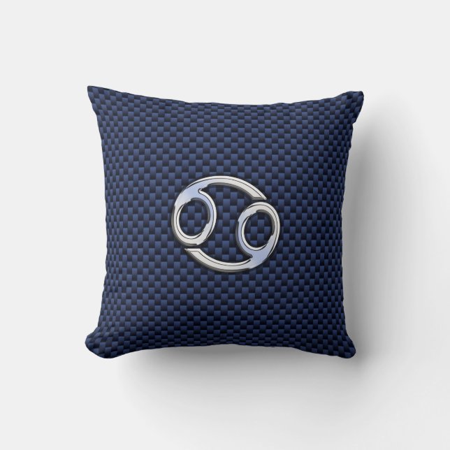 Coussin Panneau cancéreux Zodiac Navy Blue Carbon Fiber Pr (Recto)