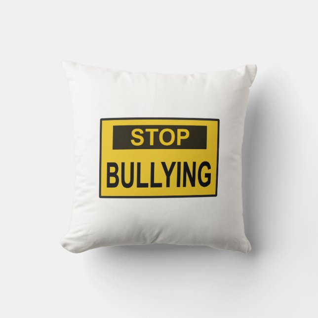 Coussin Panneau d'arrêt d'intimidation jaune (Recto)