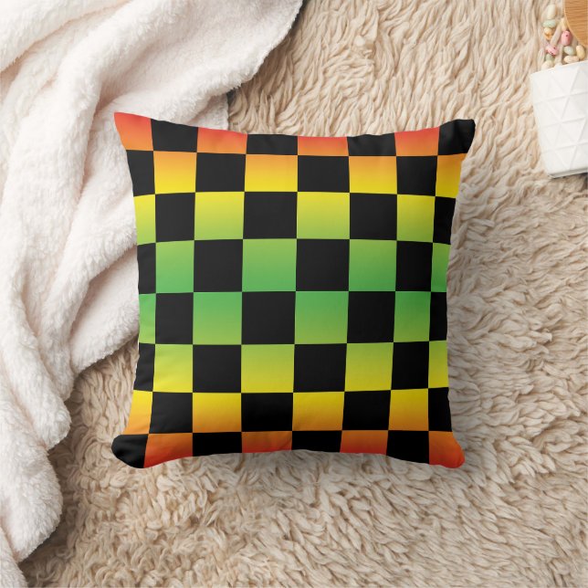 Coussin Panneau de contrôle Rasta Ombre jaune rouge (Couverture)
