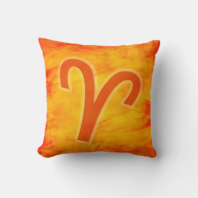 Coussin Panneau de feu "Aries" zodiac lancer l'oreiller (Recto)