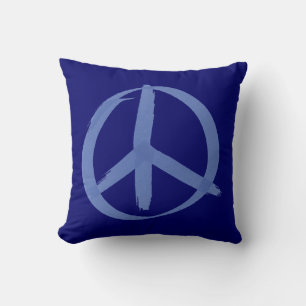 Coussin Panneau de paix bleu