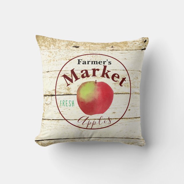 Coussin Panneau de pommes du marché des agriculteurs (Recto)