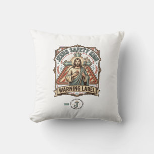 Coussin Panneau de sécurité Jésus Étiquette d'avertissemen