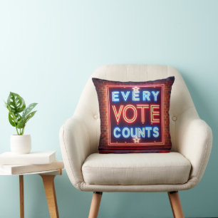 Coussin Panneau de vote Neon
