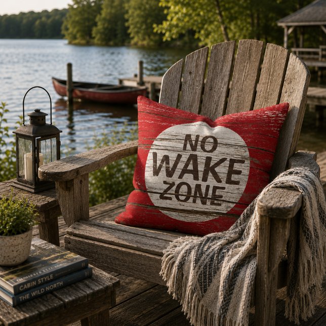 Coussin Panneau de zone sans sillage motif de planches de  (Créateur téléchargé)