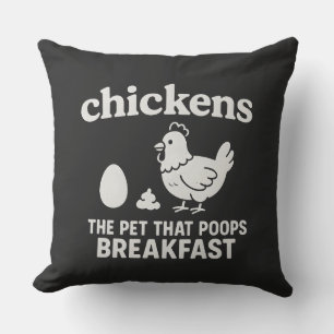 Coussin Panneau drôle de ferme de poulets - L'animal de co