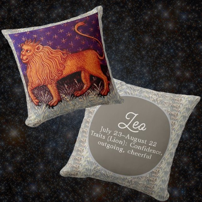 Coussin Panneau Lion Zodiac Lion Horoscope Anniversaire (Créateur téléchargé)