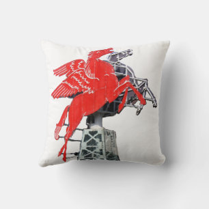 Coussin Panneau Neon du centre-ville de Dallas Pegasus