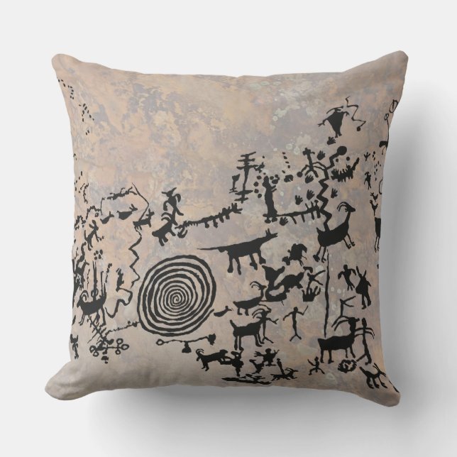 Coussin Panneau Petroglyphe des ponts naturels (Recto)