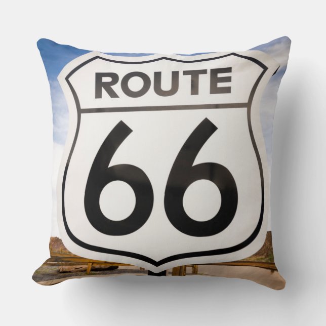 Coussin Panneau routier Route 66, Arizona (Recto)