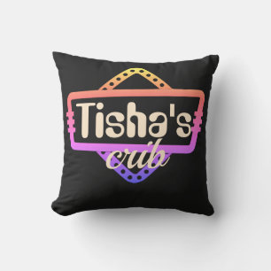 Coussin Panneau style néon vintage rétro personnalisable